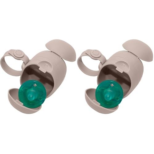 Ubbi On-The-Go Dual Pacifier Holder, Keep's Baby's Binkies Clean and Accessible, Portable for Travel, Diaper Bag Accessory Must Have for Newborns, Taupe, 2-Pack