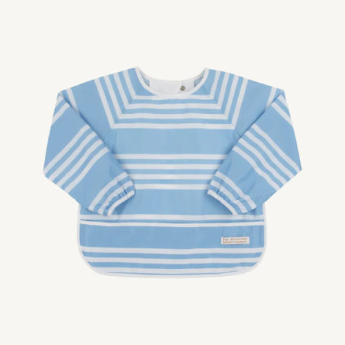 Baby Boy Bib - Striped Biscuit Bib | Absorbent Drool Bib