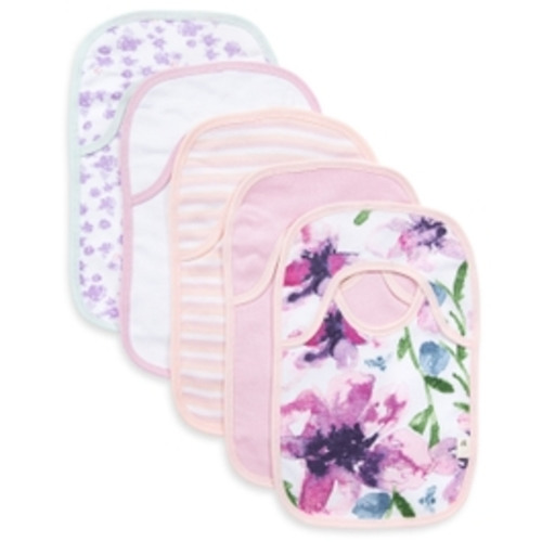 Watercolor Daylily Organic Baby Pull On Bibs 5 Pack