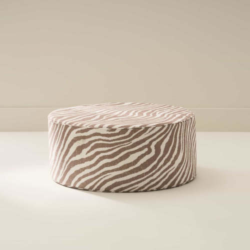 Neutral Colored Soft Zebra Ottoman | Zoe | House of Noa