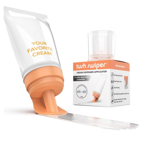 Eli & Ali Tush Swiper - Diaper Rash Cream & Butt Paste Applicator - Universal Fit for Most Diaper Creams | Mess-Free & Hygienic Alternative to Cream Spatula - Carry Less Baby Gear - Orange, 1 Pack