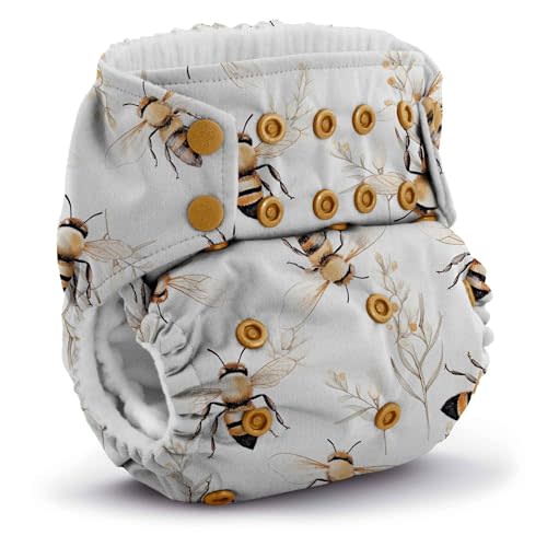 Kanga Care Rumparooz G3 Stay Dry Cloth Diaper Reusable One Size Pocket Diaper Patented Inner Double Gusset 2 pcs Microfiber Insert Soaker (6-55+ lbs) - Harmony