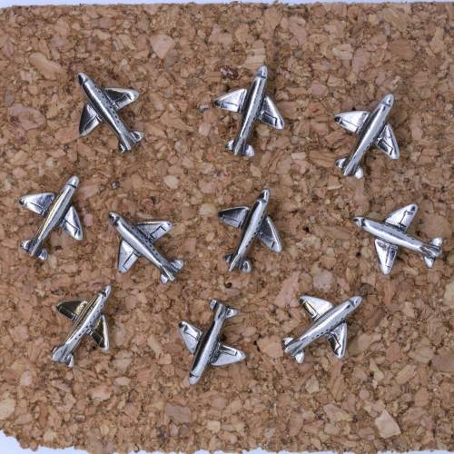 Airplane Pushpins- Aviation and Plane Decor- Travel Map Pushpins- Set of 10 in Gold, Silver, or Copper