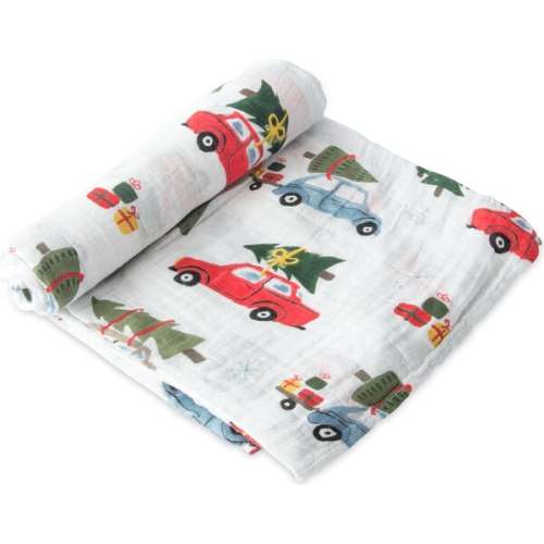 Cotton Muslin Single Swaddle, Holiday Haul - Little Unicorn | Maisonette