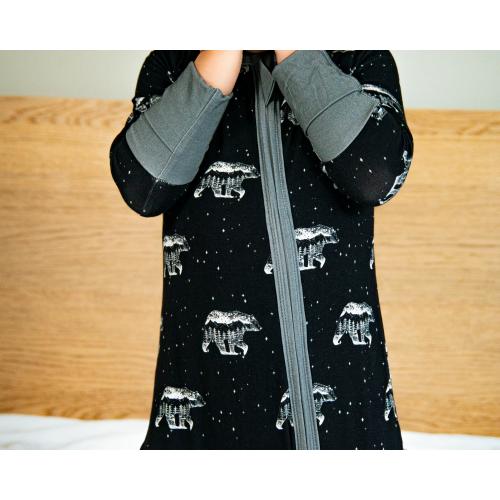 Black Bear Bamboo Organic Boys Bamboo Baby Pajamas Eco-Friendly Bamboo Sleepwear for Babies | Soft Bamboo Baby Pajamas Forest Animals bears
