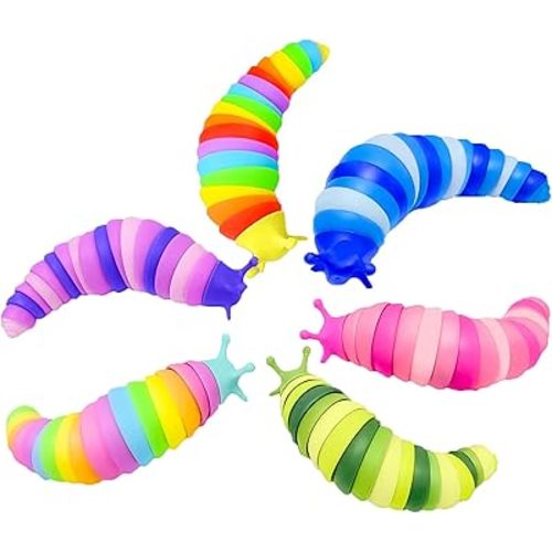 Fidget Toys Slug ,Sensory Slug Fidget Toy for Kids ,Toddler Sensory Toys,Stress Relief Toy,ADHD Autism Toys,Preschool Boy Girl Gifts Idea,Easter Basket Stuffers Gift for Kids(6PCS)