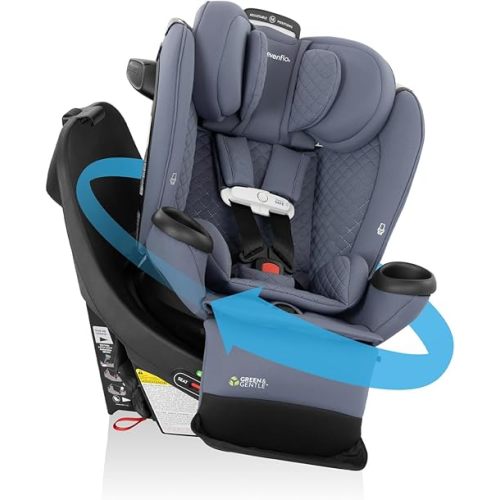 Evenflo Revolve360 Extend All-in-One Rotating Car Seat with Green & Gentle Fabric (Flint)
