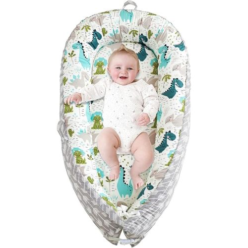 Baby Lounger Pillow for Newborn, Detachable 0-18 Months Infant Nest, Co Sleeper in Bed, Portable Baby Floor Bed Bassinet, Tummy Time Pillow Sleeping Travel Essentials Must Haves Newborn Gifts