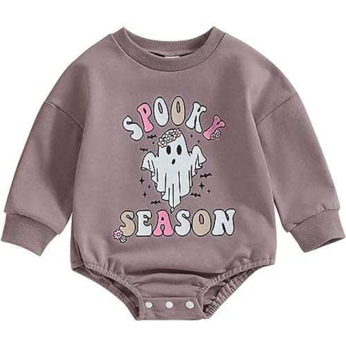 Halloween Newborn Baby Girl Outfit Pumpkin Sweatshirt Romper Long Sleeve Onesie Jumpsuit Infant Fall Winter Clothes