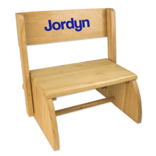 Child's Natural Flip Stool - Name Only