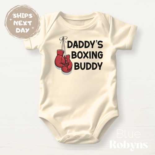 Daddy's Boxing Buddy Baby Bodysuit Cute Baby Shower Gift for Newborn Outfit Cute Boxing Tshirt Little Boxer Shirt for Dad Gift Boxing Fan