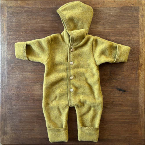 Hooded wool fleece overall