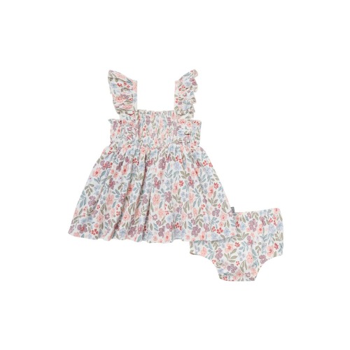 Ruffle Sleeve Dress and Diaper Cover Set
