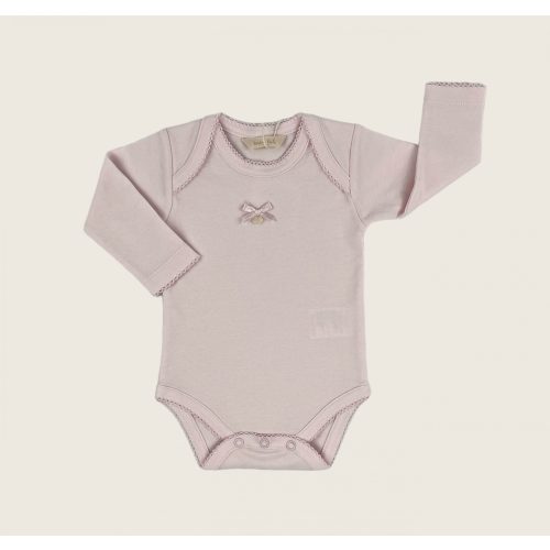 Long Sleeves Cute Basic Onesie Pink (NB--6M)