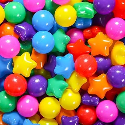 STARBOLO Ball Pit Balls - 100pcs Crush Proof Plastic Children's Toy Balls Bright 7 Colors