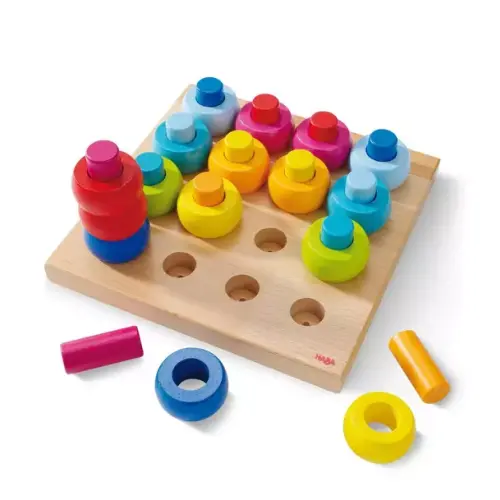 Brands We Love Rainbow Whirls Wooden Sorting and Stacking Game by Janie and Jack
