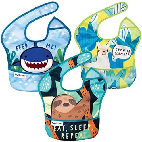 Tiny Twinkle Mess-Proof Baby Bib - Waterproof Bib for Baby Boy or Girl - PFAS, PVC, BPA, Phthalate Free - Baby Food Bibs