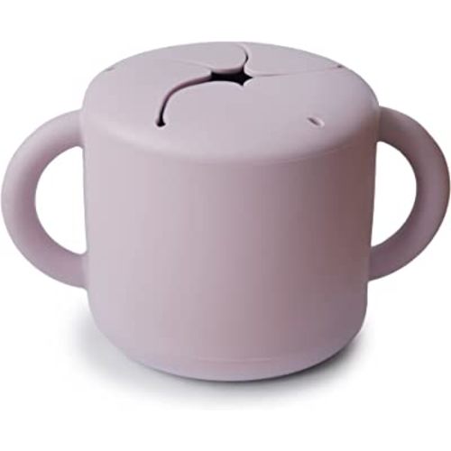 mushie Silicone Snack Cup | Spill Proof Food Container for Toddler and Baby (Soft Lilac)