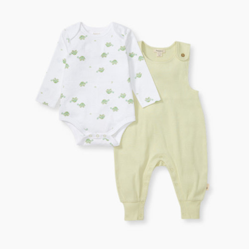 Burt's Bees Baby Organic Cotton Tortoise Jumpsuit & Bodysuit Set - Tortoise Set, 3-6 M