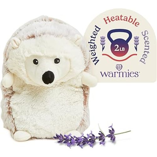 warmies Microwavable & Weighted Stuffed Animals, Hedgehog - Heated Stuffed Animal Plushie for Warmth & Comfort - Cute Soft Plush Toys for Adults & Children (Boys, Girls, Babies & Toddlers)
