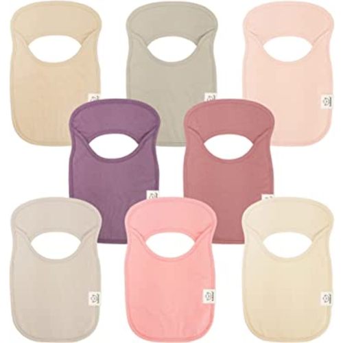 8-Pack Baby Bibs for Boys, Girls - Pull-on Bibs for Baby Girl, Baby Boy, Baby Girl Bib, Baby Boy Bibs, Baby Bandana Bibs, Baby Bibs For Drooling And Teething, Infant Bibs, Newborn (Dahlia)