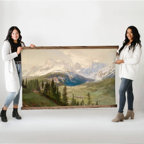 Extra Large Wall Art- Pine Slope Mountain Painting- Large Wall Art