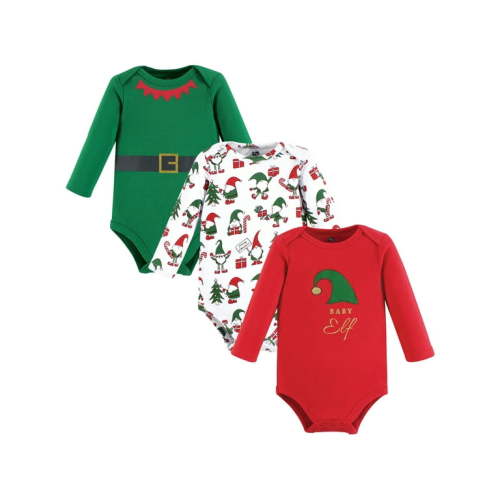 Hudson Baby Cotton Long-Sleeve Bodysuits, 3- Pack, Newborn- 24 Months
