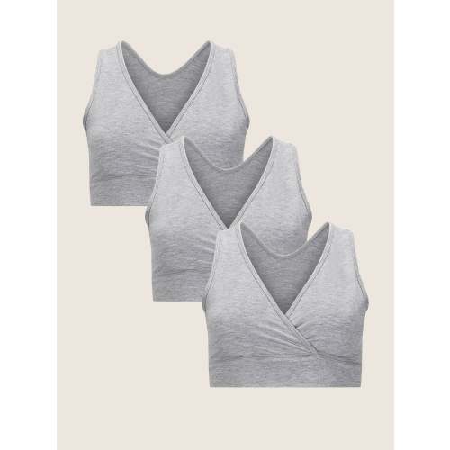 Wash Wear Spare® French Terry Nursing Bra Pack | Grey Heather