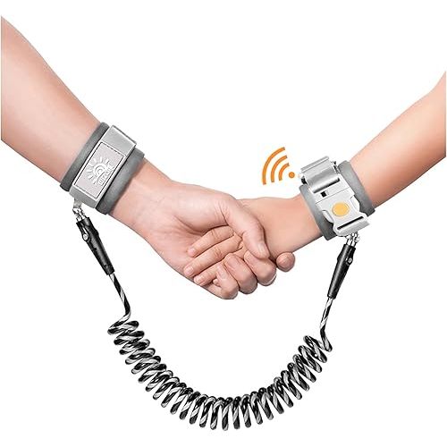 Anti Lost Wrist Link,Toddler Harness Walking Leash with Induction Lock,Reflective Child Wrist Leashes for Baby,6.56ft Kids Leash for Supermarket Mall Airport Amusement Park Zoo Travel( Black)