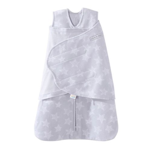 HALO Innovations Sleepsack Micro-Fleece Swaddle Wrap, Color: Gray Stars, Size: S
