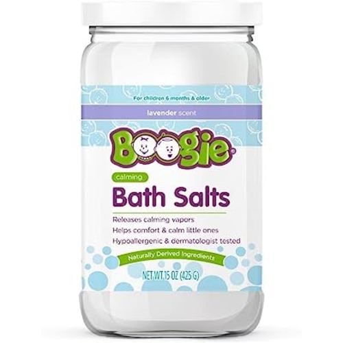 Kids Bath Salts by The Makers of Boogie Wipes, Boogie Fizzies, Calming Bath Salts, Naturally Derived, Made with Natural Essential Oils, Lavender, 15 oz, Pack of 1