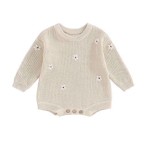FYBITBO Baby Girl Boy Sweater Knit Oversized Pullover Sweatshirt Romper Onesie Warm Fall Winter Clothes Outfit Newborn