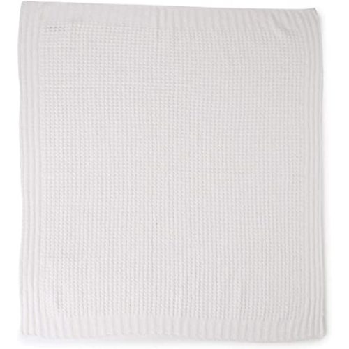 Barefoot Dreams Waffle Baby Blanket for Boys and Girls, Mother Accessories, Hand Knit Look - Pearl