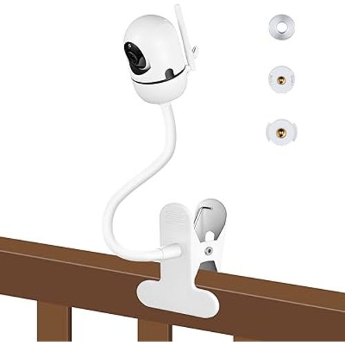 Baby Monitor Clip Mount for HelloBaby HB6550/HB6560/HB6148/HB6240//HB66/HB6339, ANMEATE SM935E – Adjustable Clamp Baby Camera Holder Stand, No Drilling, Flexible Mount for Cribs, Desks, and Shelves