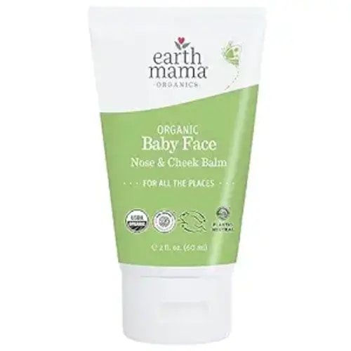 Earth Mama Organic Baby Face Nose & Cheek Balm | Moisturizer with Calendula Oil for Dry Skin Care, Natural Petroleum Jelly Alternative (2-Fluid Ounce) - 2 Ounce (Pack of 1)