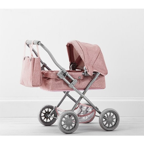 Pink Glitter Mini Pram Doll Stroller