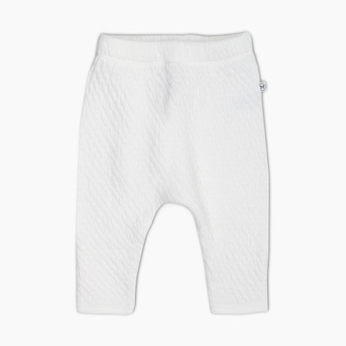 Honest Baby Clothing Organic Cotton Matelasse Harem Pant - Bright White, Nb