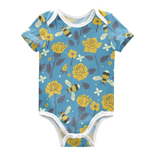 Wusikd Cherry Blossom Unisex Baby Bodysuit Cotton Sakura Baby Short Sleeve Clothes 3 Months for Boys Girls