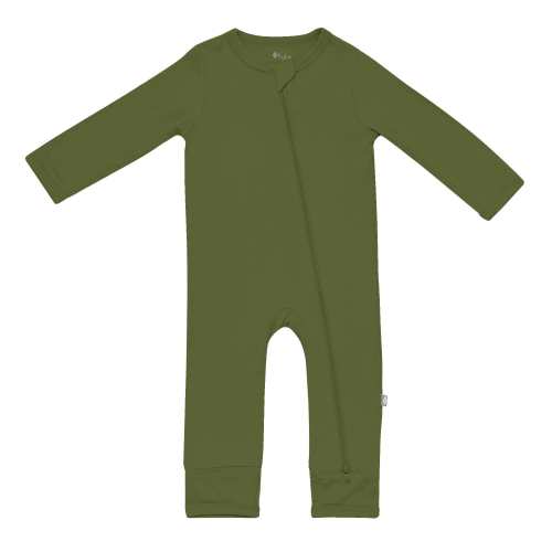 Zippered Romper in Olive, 3-6 Months