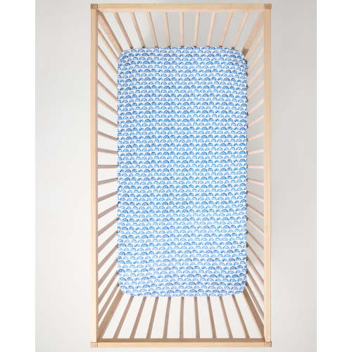 Blue Rainbows Fitted Crib Sheet - Little Sleepies