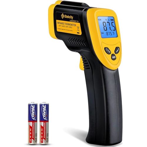 Etekcity Infrared Thermometer Laser Temperature Gun 774, Meat Food Candy Oven Thermometer for Griddle Accessories, Heat Gun for Cooking Refrigerator Tools, Yellow