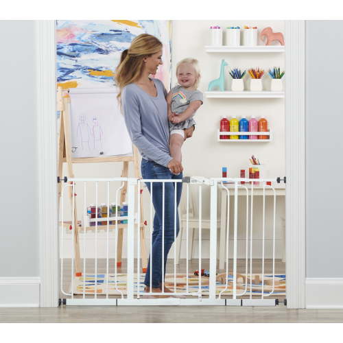 Regalo 56" Wall Safe Extra WideSpan Walk-Through Baby Safety Gate, White