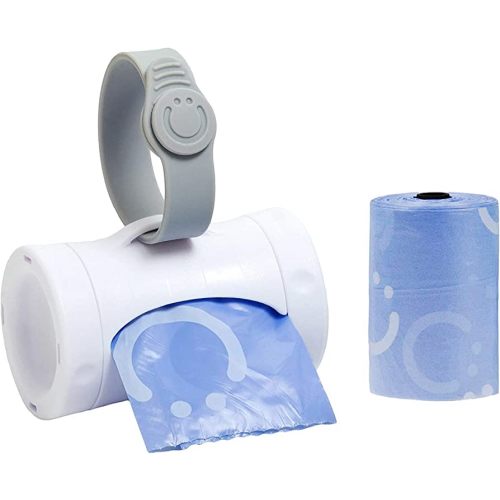 Ubbi Retractable On the Go Bag Dispenser for Baby Travel, Diaper Accessory Must Have for Newborn, Helpful Item, Baby Gift, Lavender Scented, White