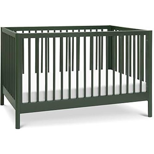 DaVinci Birdie 3-in-1 Convertible Baby Crib with Toddler Bed & Daybed Conversion, Durable & Easy to Assemble - GREENGUARD Gold Certified w/ 4 Adjustable Mattress Heights - Forest Green