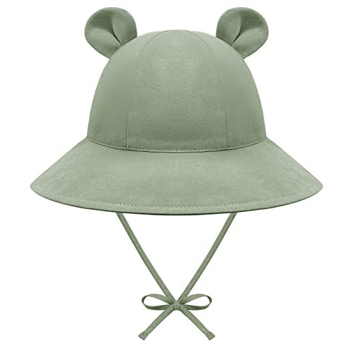 Baby Sun Hat Toddler Hats for Boys Girls Infant Sun Hat Baby Girl Hats with Bear Ears Wide Brim UPF 50+ Beach Hat