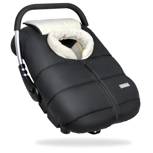 Orzbow Winter Carseat Cover for Baby, Baby Car Seat Cover for Boys & Girls, Coral Fleece Infant Car Seat Covers with Collar for Cold Weather, Waterproof, Newborn Essentials Must Have for Winter, Black