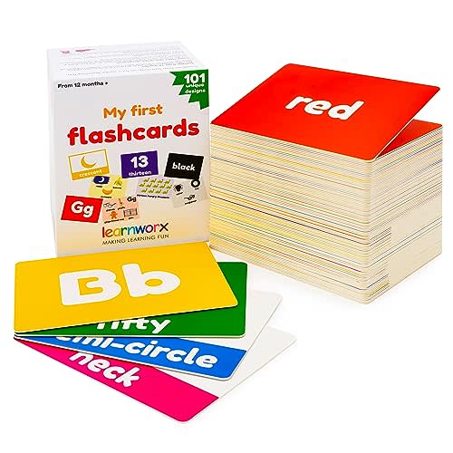 Toddler Learning Flash Cards | Kids Letter Number Alphabet Animal Color Words Flashcards | Large Cards Ideal for Preschool Kindergarden Pre K Educational | Flashcards 12 Months - 5 Years