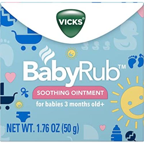 Vicks BabyRub Chest Rub Ointment with Soothing Aloe, Eucalyptus, Lavender, and Rosemary, from the makers of VapoRub, 1.76 oz