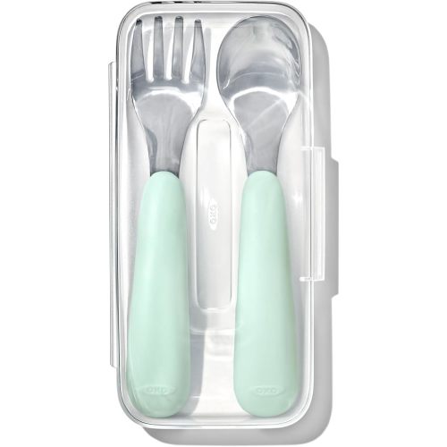 OXO Tot On-The-Go Fork and Spoon Set - Opal