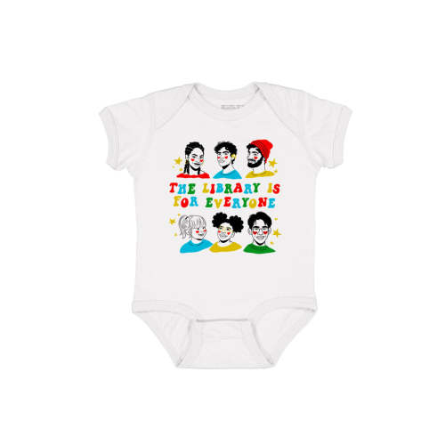 Mychal Threets: The Library is for Everyone baby bodysuit (Print Shop)